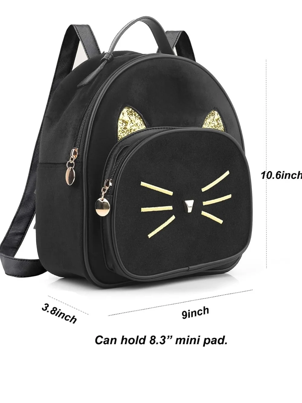 Black Cat Accent Mini Backpack for Women